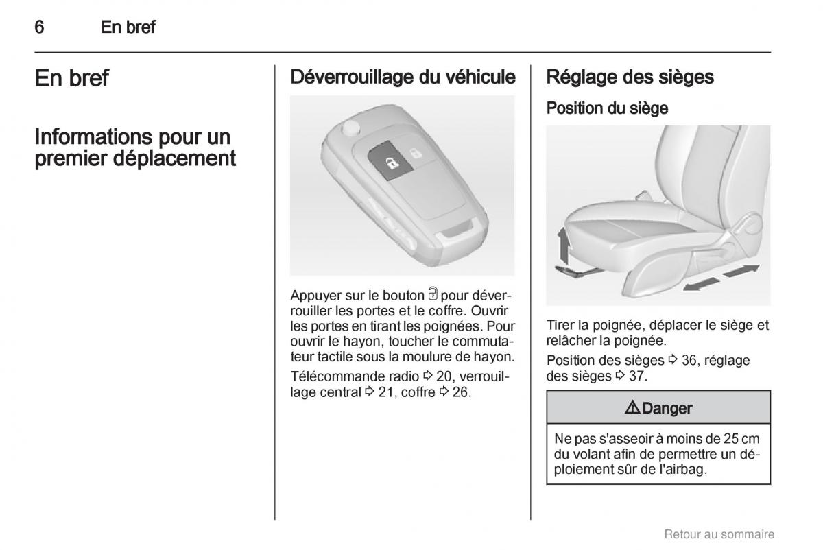 manual  Opel Meriva B manuel du proprietaire / page 6