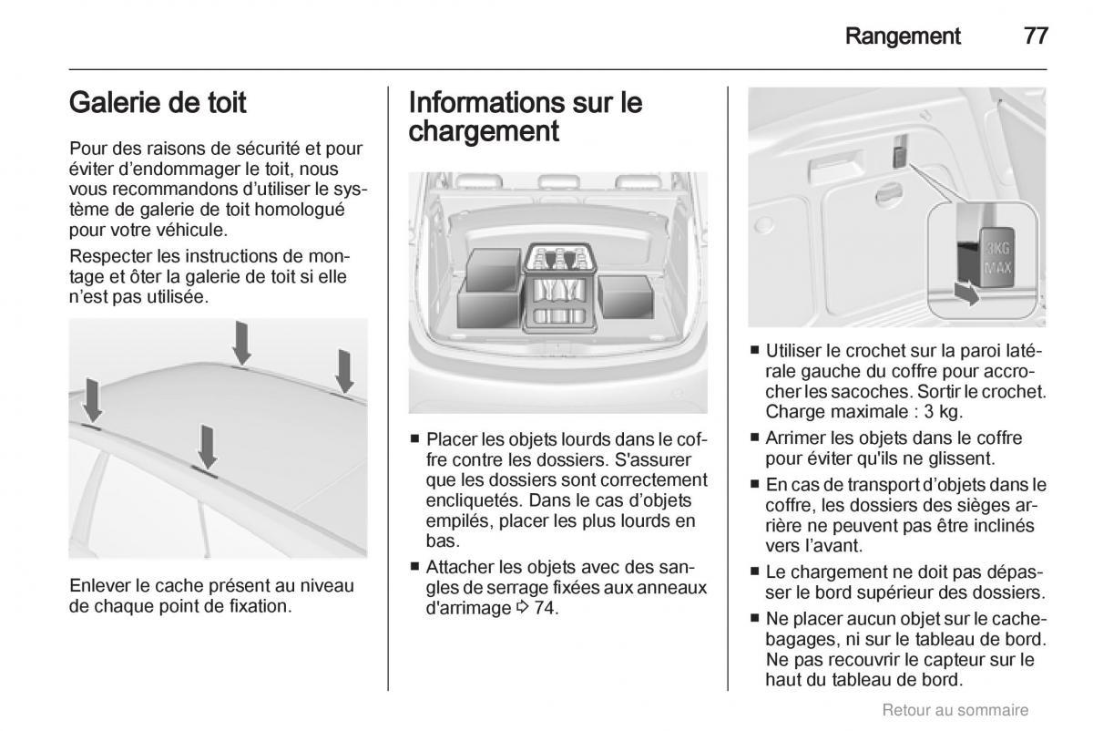 manual  Opel Meriva B manuel du proprietaire / page 77