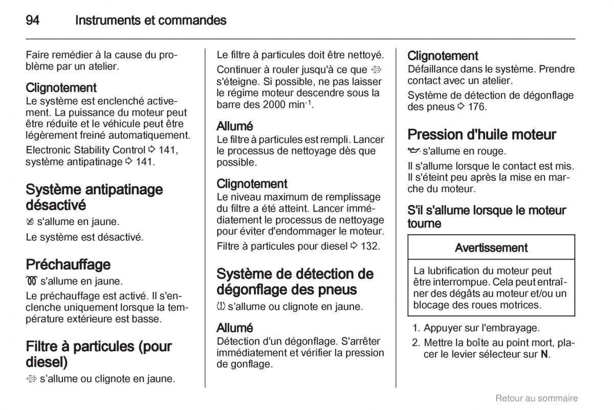 manual  Opel Meriva B manuel du proprietaire / page 94