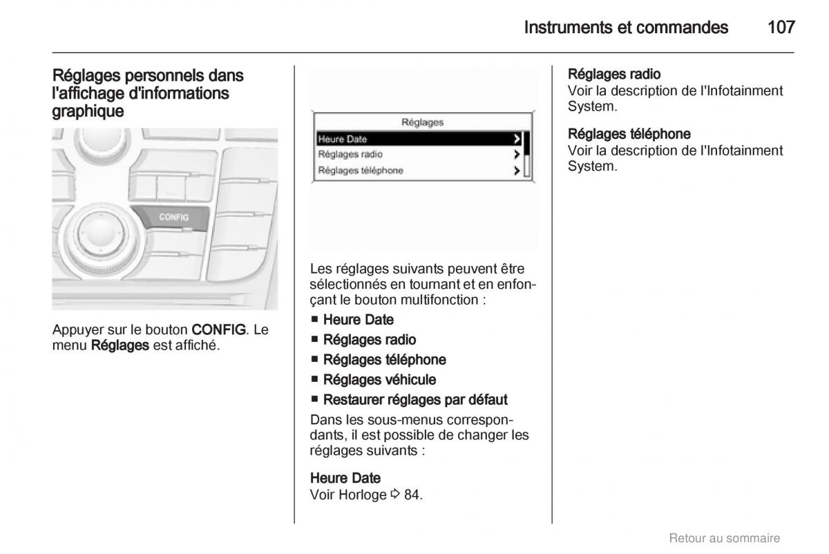 manual  Opel Meriva B manuel du proprietaire / page 107