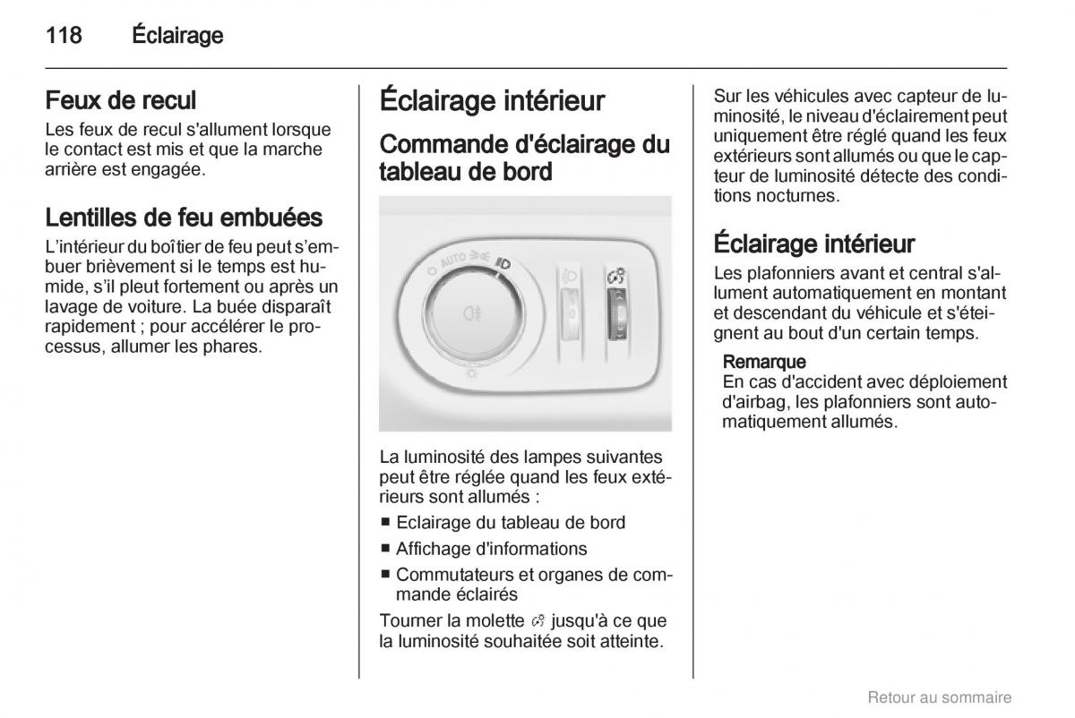 manual  Opel Meriva B manuel du proprietaire / page 118