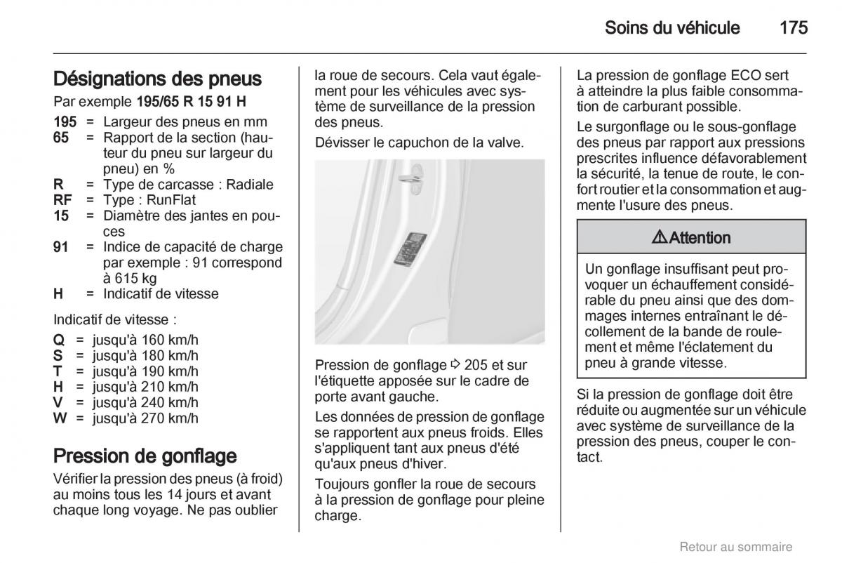 manual  Opel Meriva B manuel du proprietaire / page 175