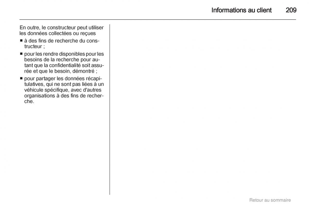 manual  Opel Meriva B manuel du proprietaire / page 209