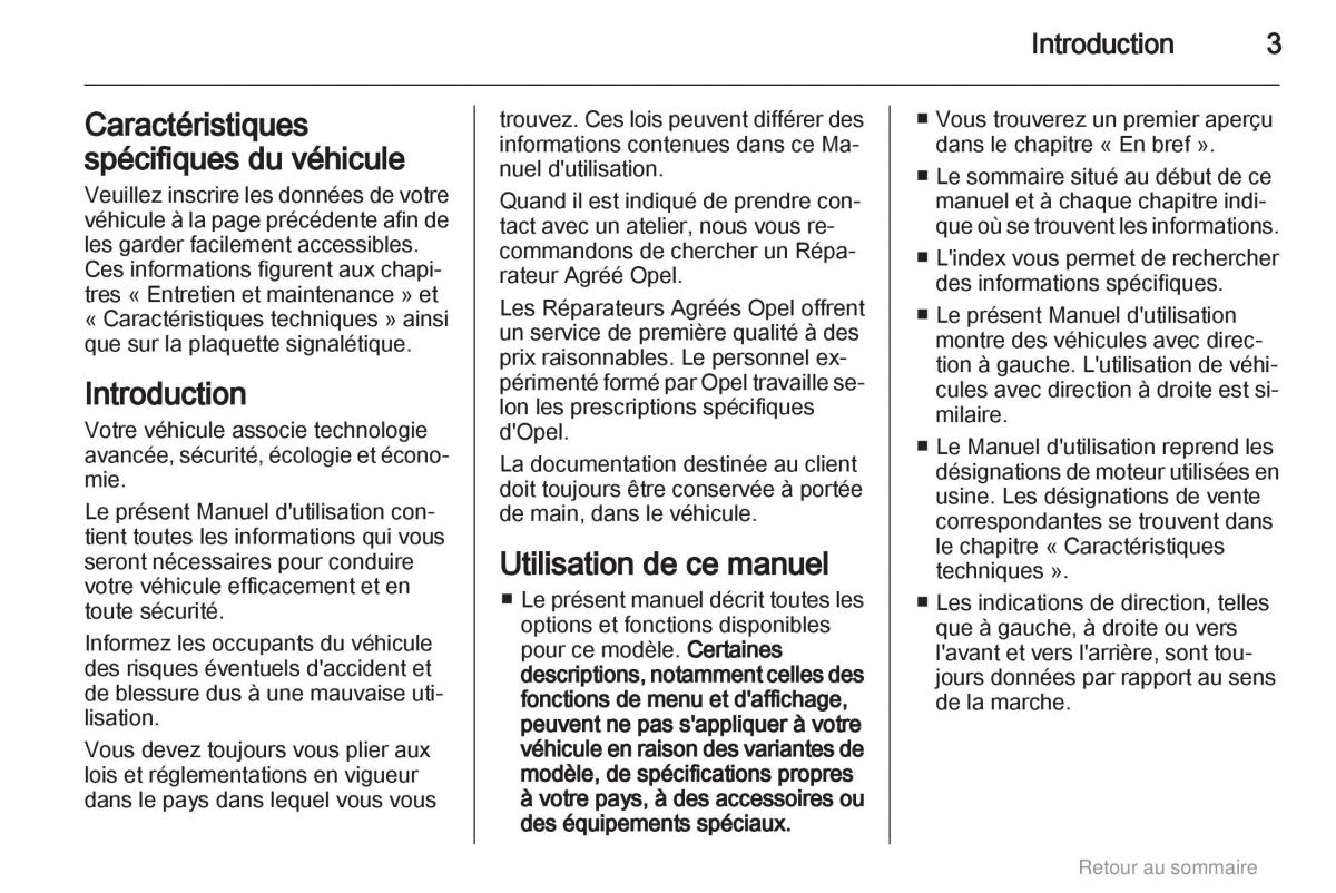 Opel Meriva B manuel du proprietaire / page 3