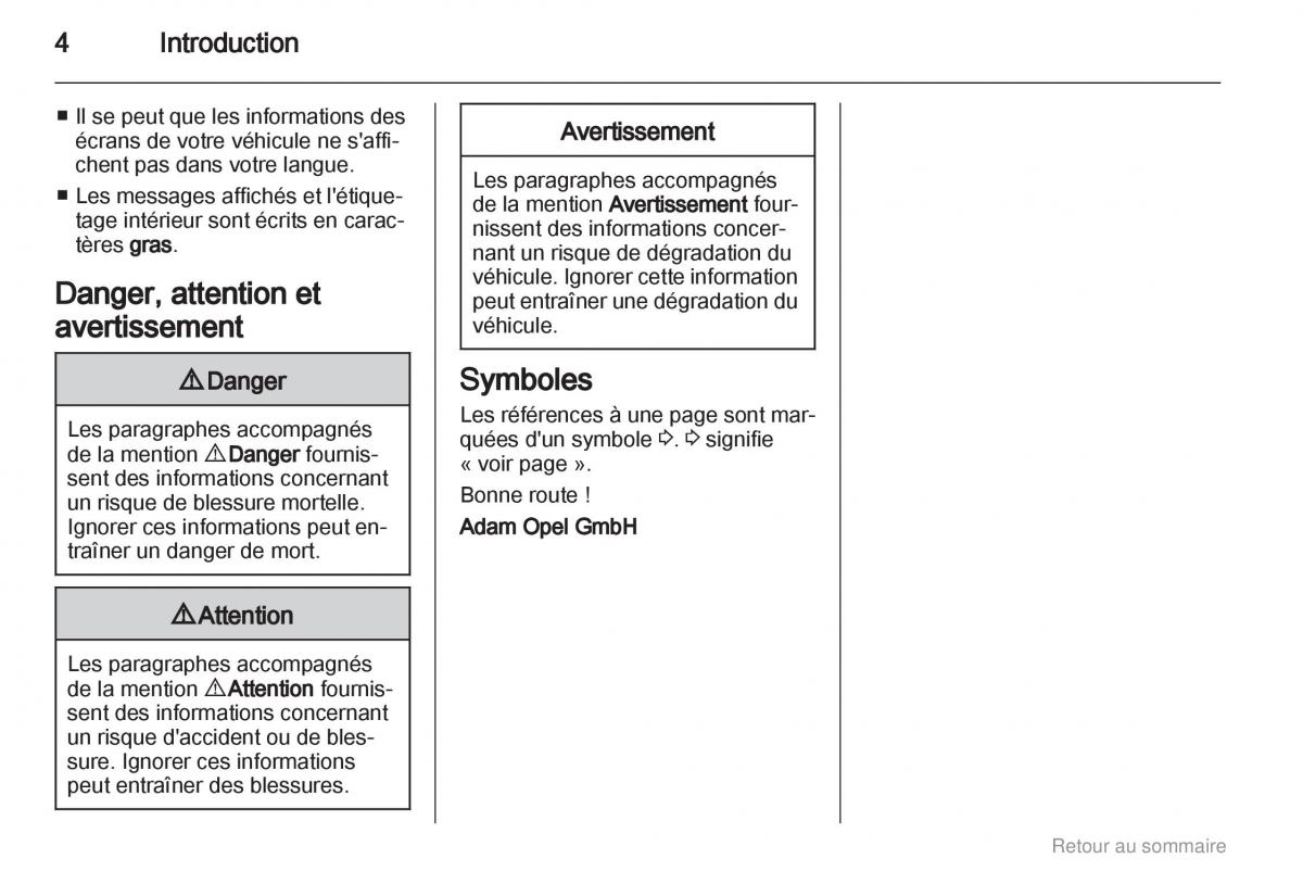 manual  Opel Meriva B manuel du proprietaire / page 4