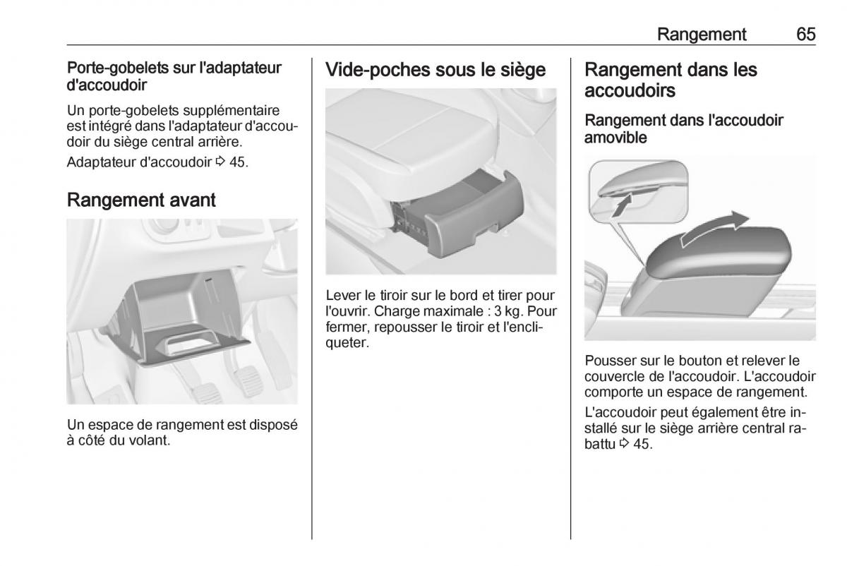 manual Opel Meriva B FL manuel du proprietaire / page 67