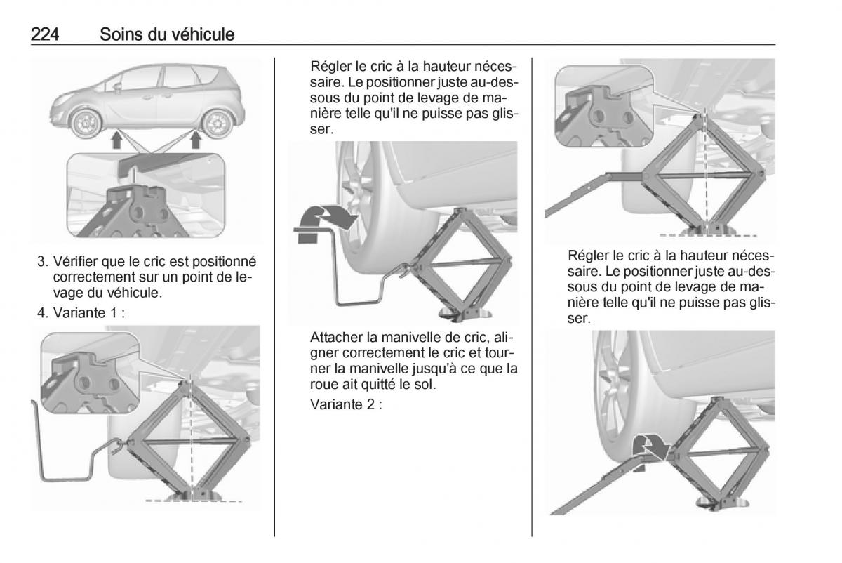 manual Opel Meriva B FL manuel du proprietaire / page 226