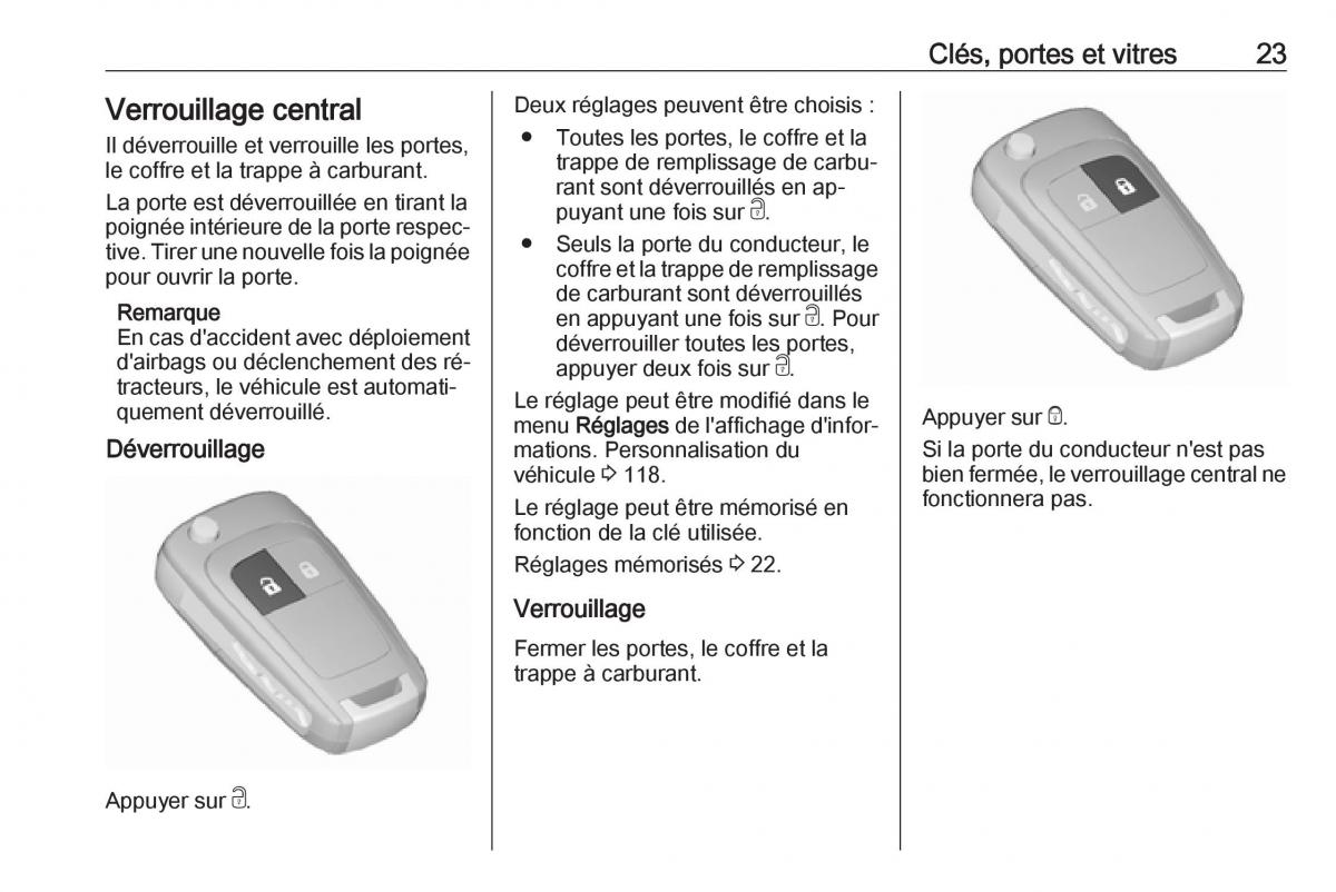 manual Opel Meriva B FL manuel du proprietaire / page 25