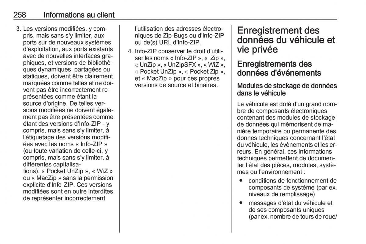 Bedienungsanleitung Opel Meriva B FL manuel du proprietaire / page 260