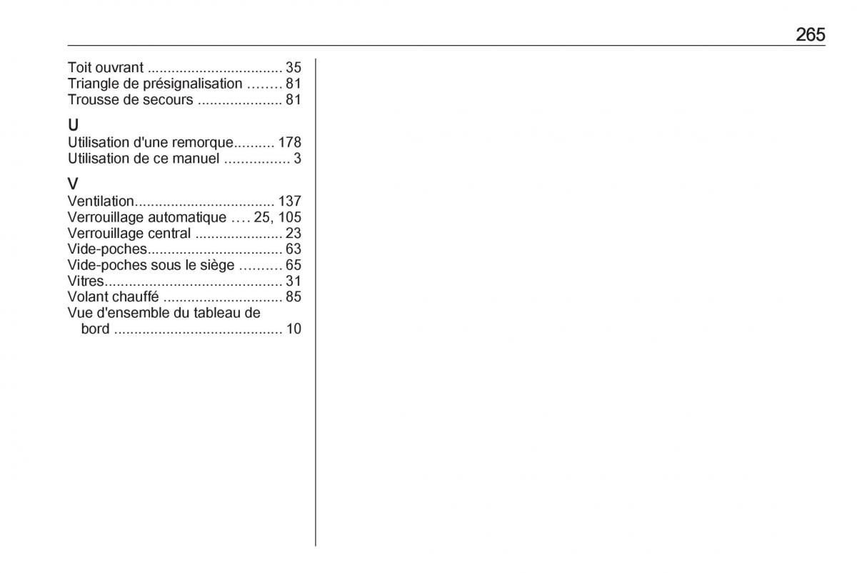 Opel Meriva B FL manuel du proprietaire / page 267