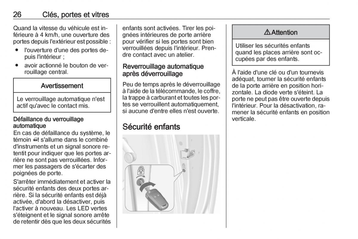 manual Opel Meriva B FL manuel du proprietaire / page 28