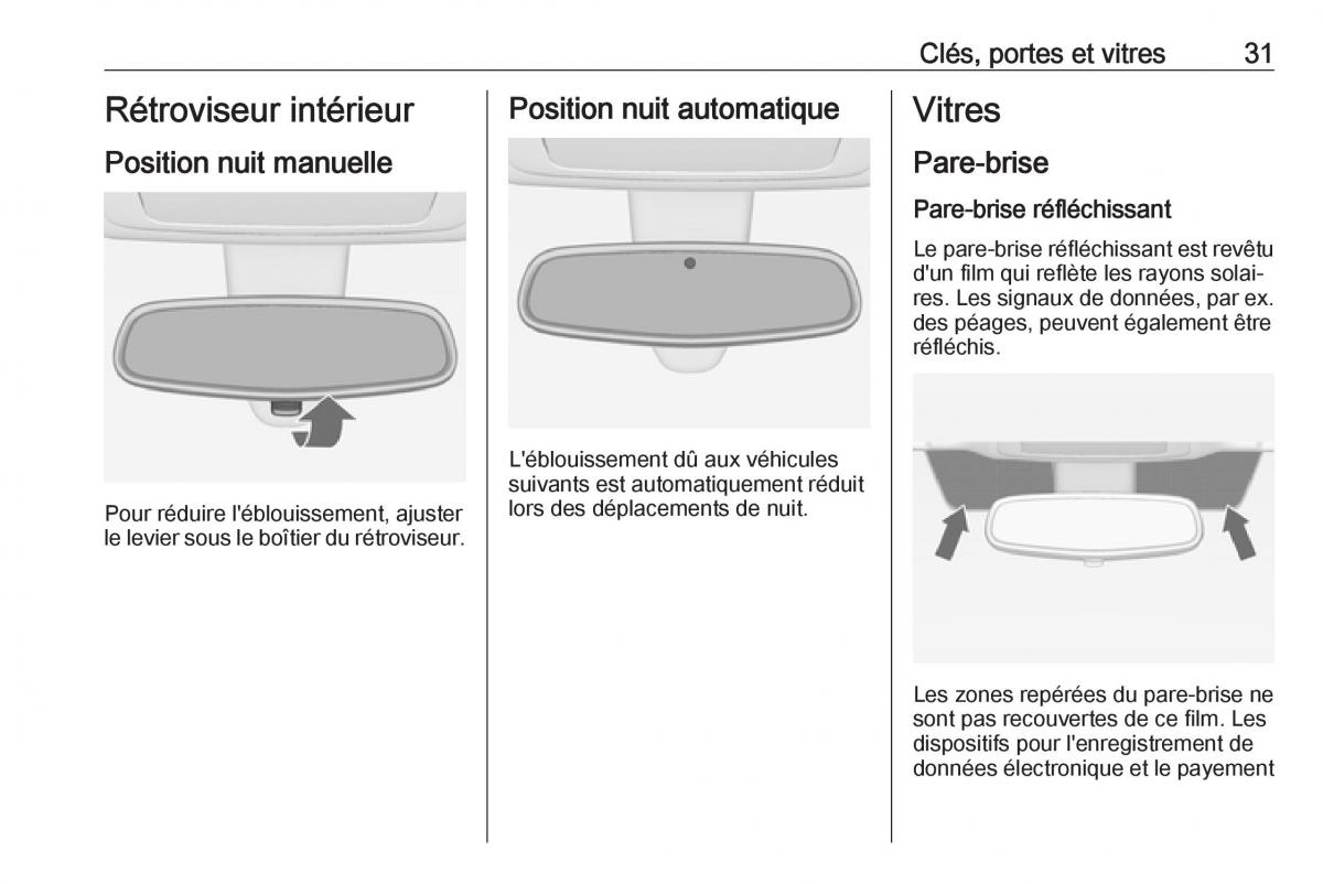 manual Opel Meriva B FL manuel du proprietaire / page 33