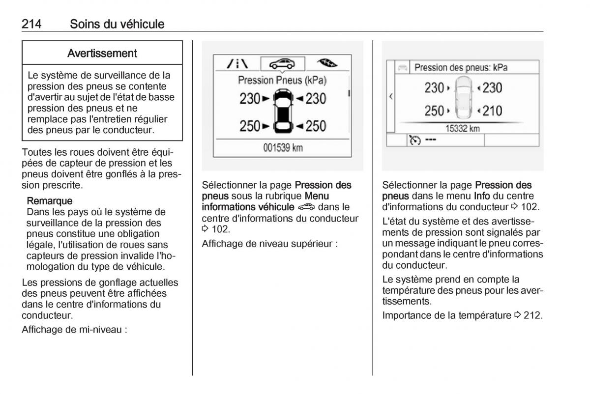 Opel Mokka X manuel du proprietaire / page 216
