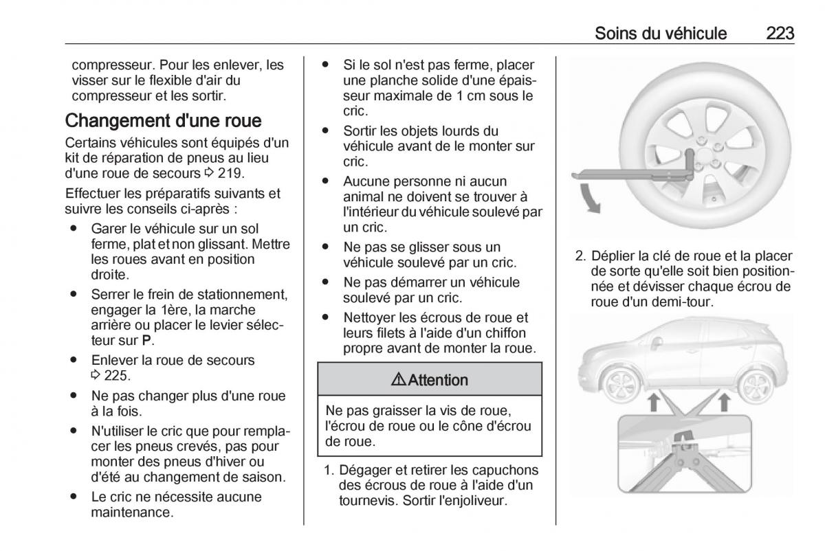 Opel Mokka X manuel du proprietaire / page 225