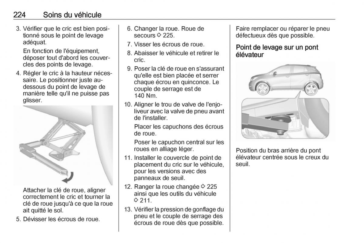 Opel Mokka X manuel du proprietaire / page 226