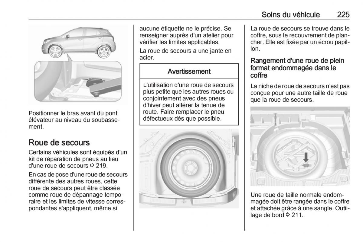 Opel Mokka X manuel du proprietaire / page 227