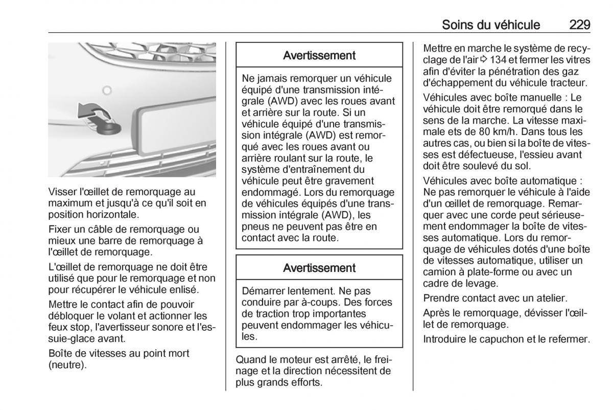 Opel Mokka X manuel du proprietaire / page 231