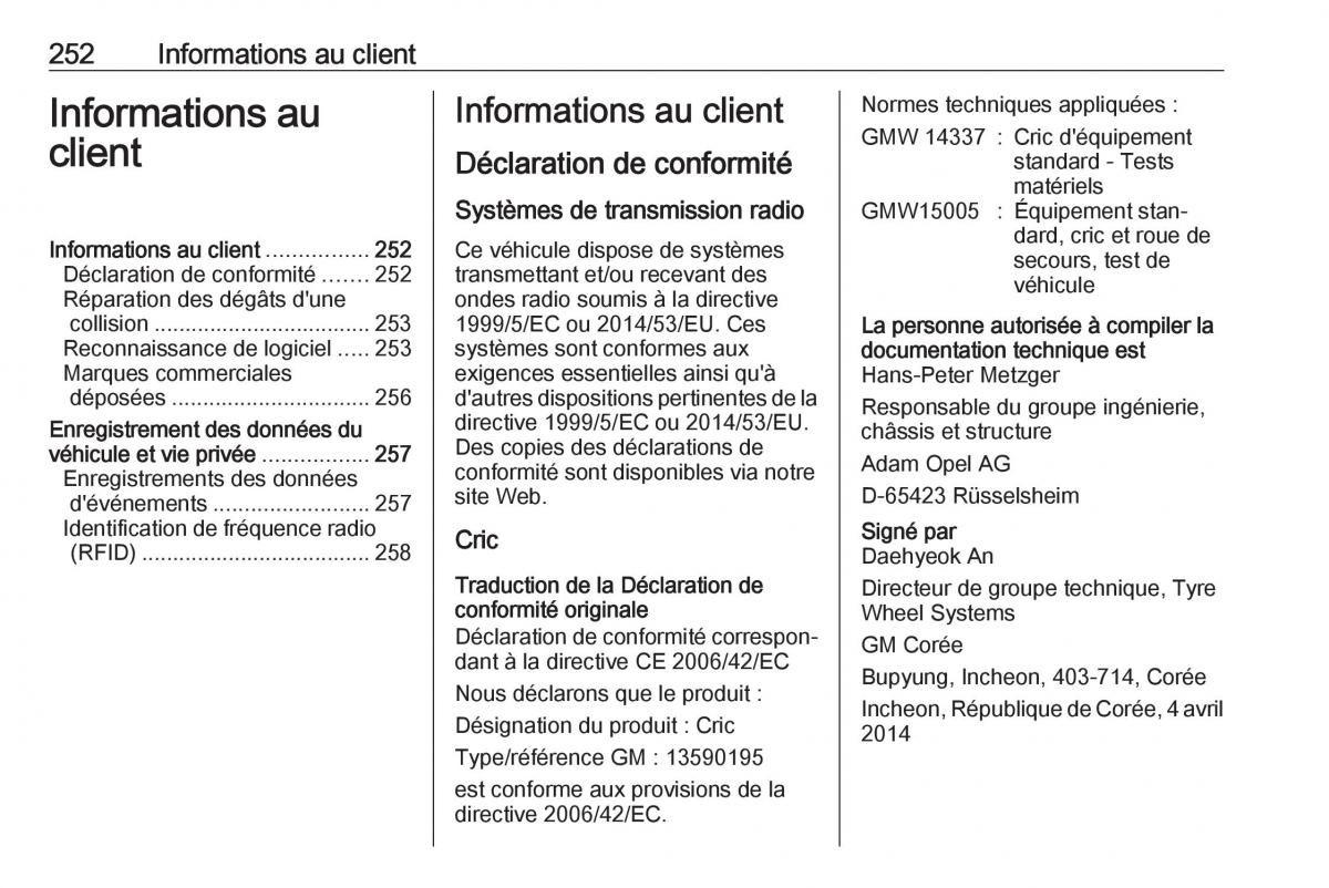 manual Opel Mokka X manuel du proprietaire / page 254