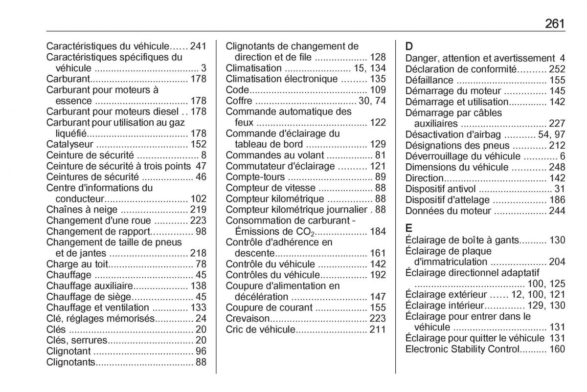 manual Opel Mokka X manuel du proprietaire / page 263