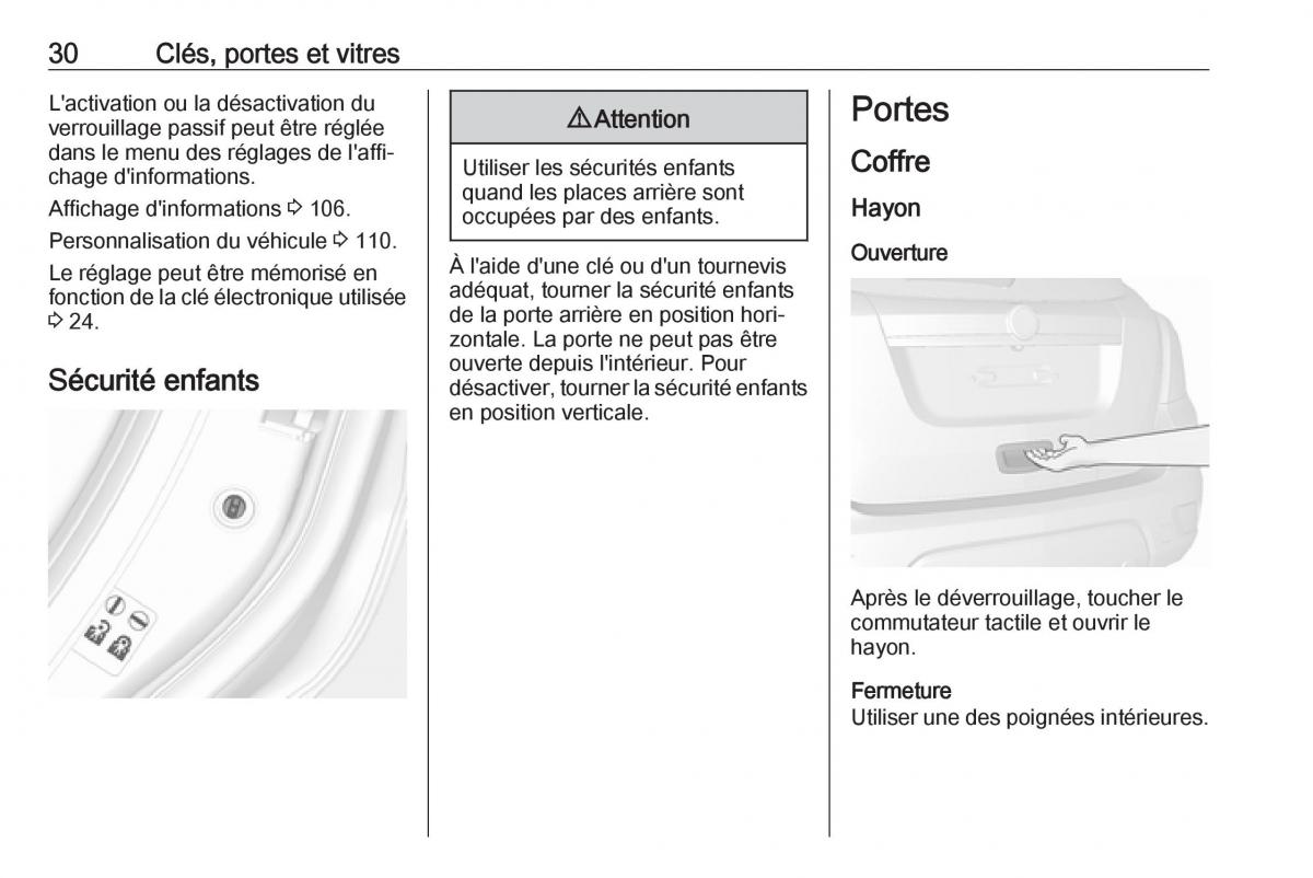 manual Opel Mokka X manuel du proprietaire / page 32