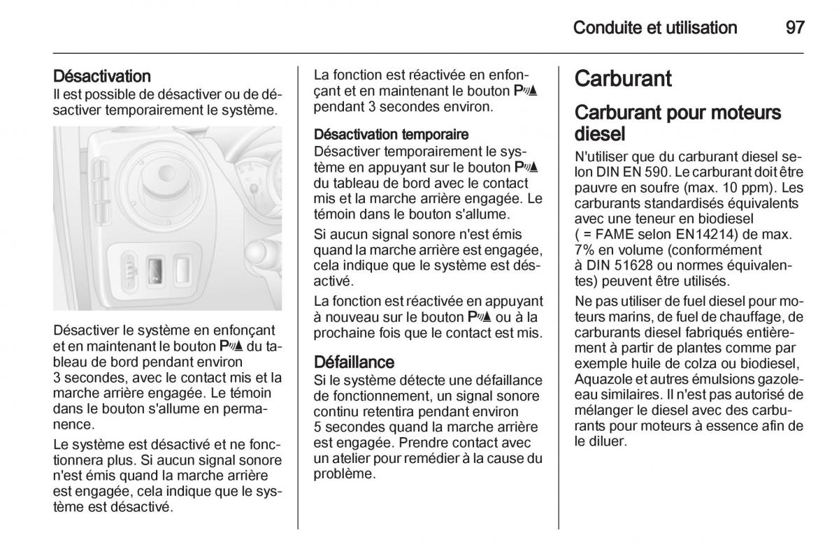 Opel Movano B manuel du proprietaire / page 97