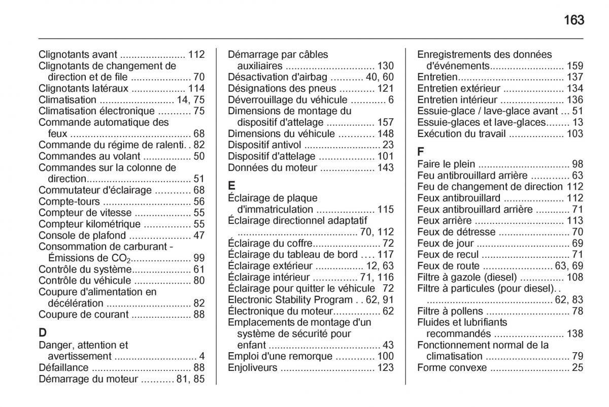 instrukcja obsługi Opel Movano B manuel du proprietaire / page 163