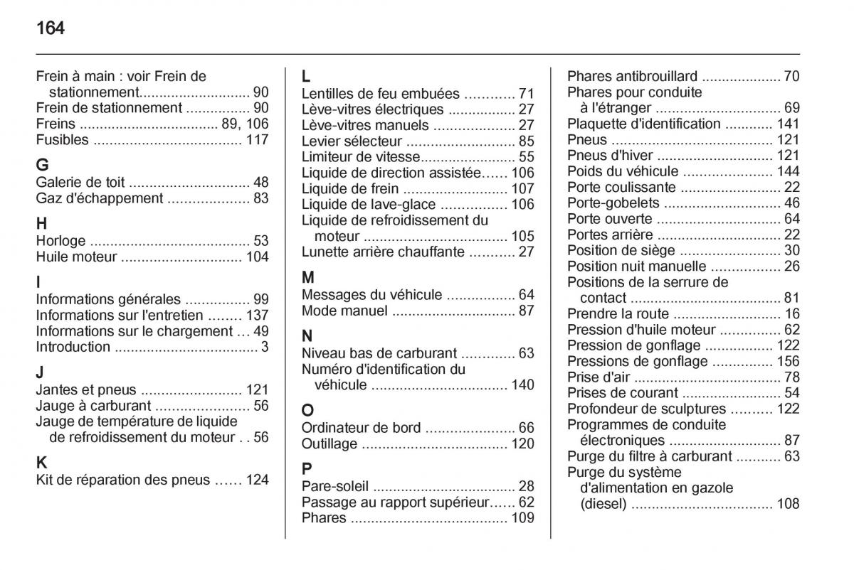 instrukcja obsługi Opel Movano B manuel du proprietaire / page 164