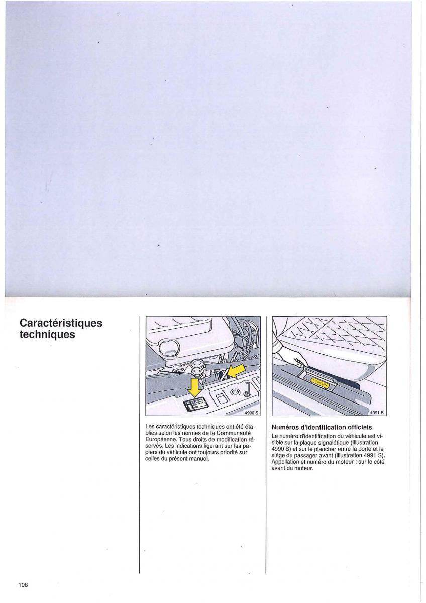 Bedienungsanleitung Opel Tigra I manuel du proprietaire / page 108