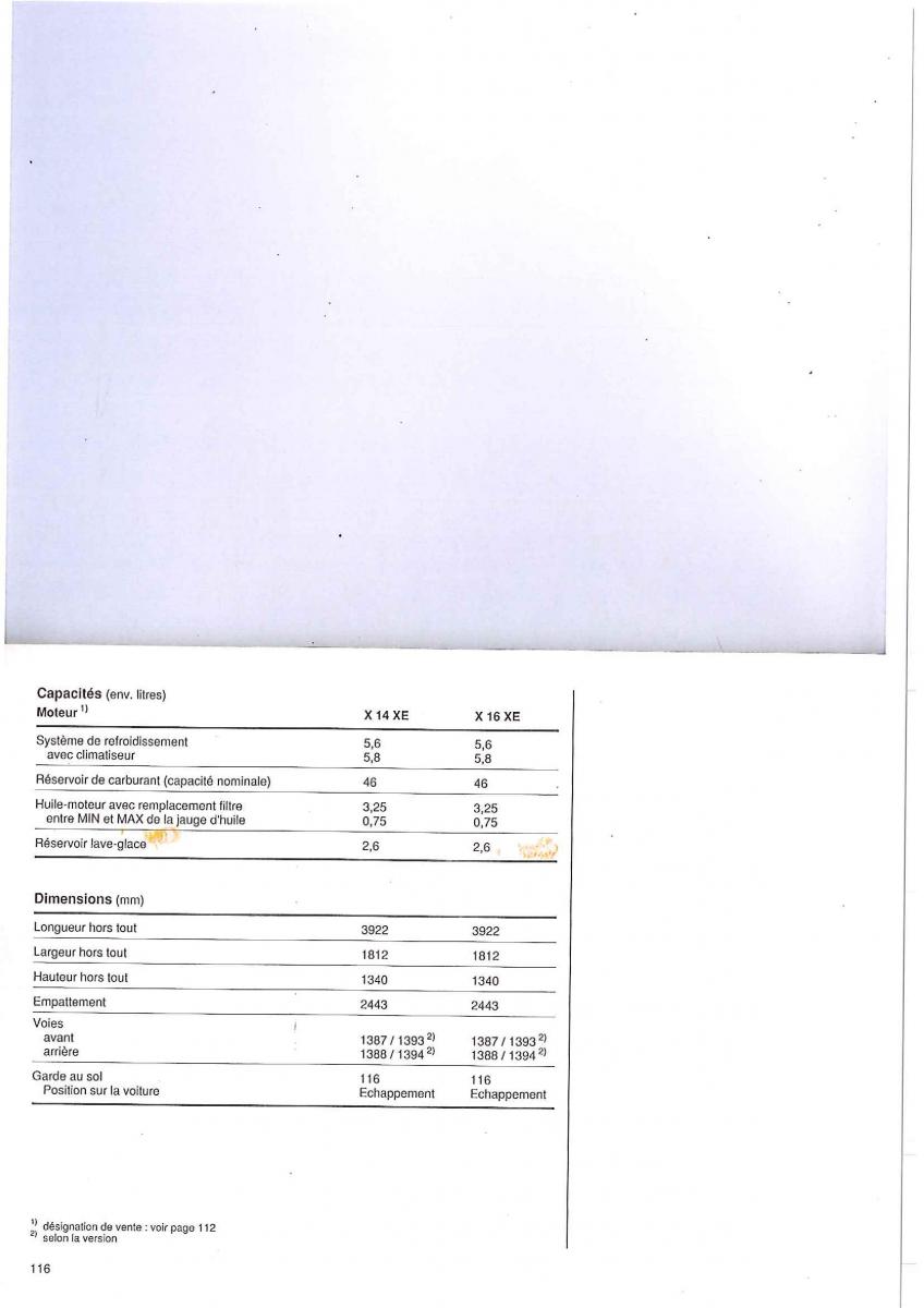 manual Opel Tigra I manuel du proprietaire / page 116