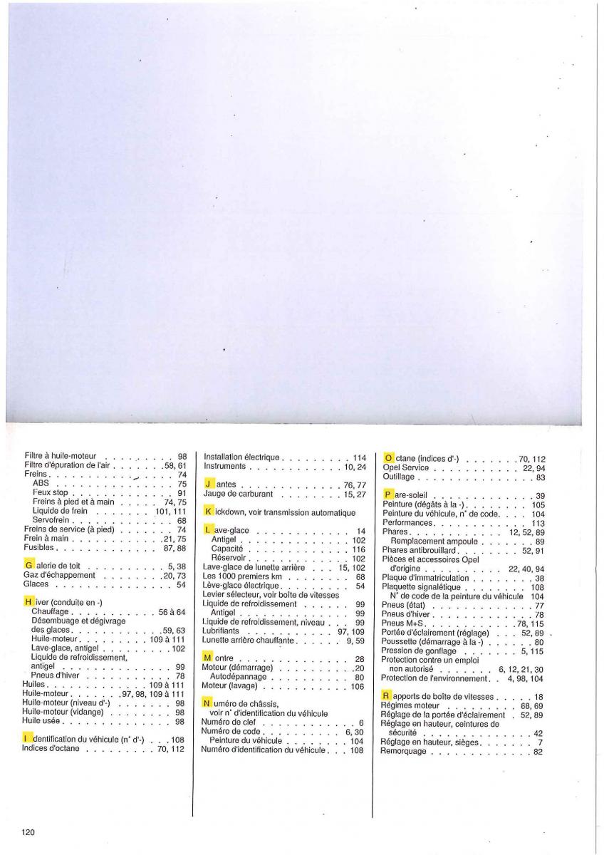 manual Opel Tigra I manuel du proprietaire / page 120