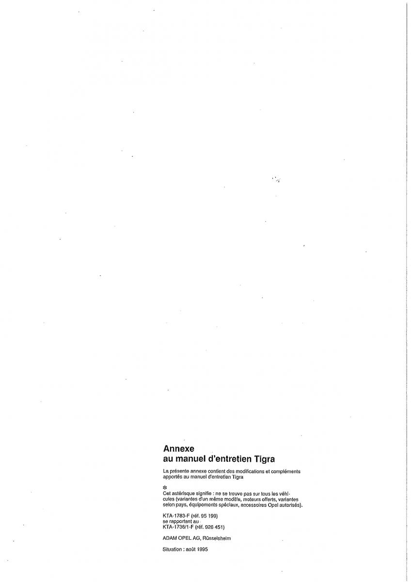 manual de usuario Opel Tigra I manuel du proprietaire / page 123