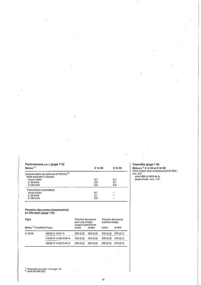 manual de usuario Opel Tigra I manuel du proprietaire / page 126