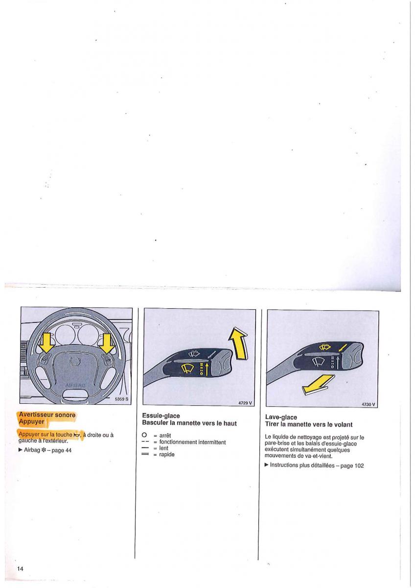 Opel Tigra I manuel du proprietaire / page 14