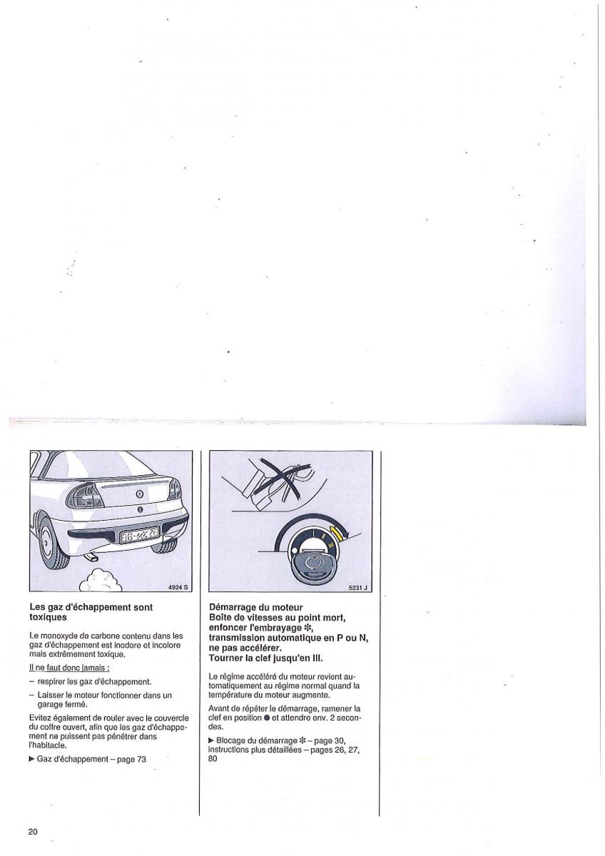manual Opel Tigra I manuel du proprietaire / page 20