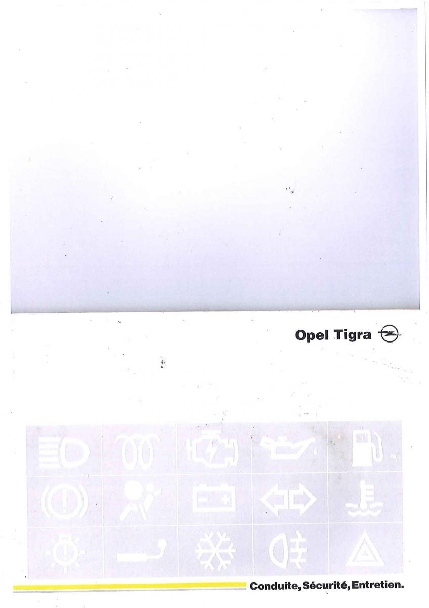 Opel Tigra I manuel du proprietaire / page 1