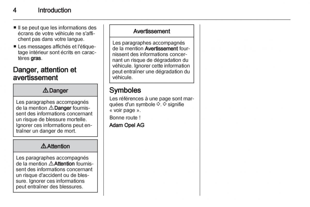 Opel Zafira C manuel du proprietaire / page 6