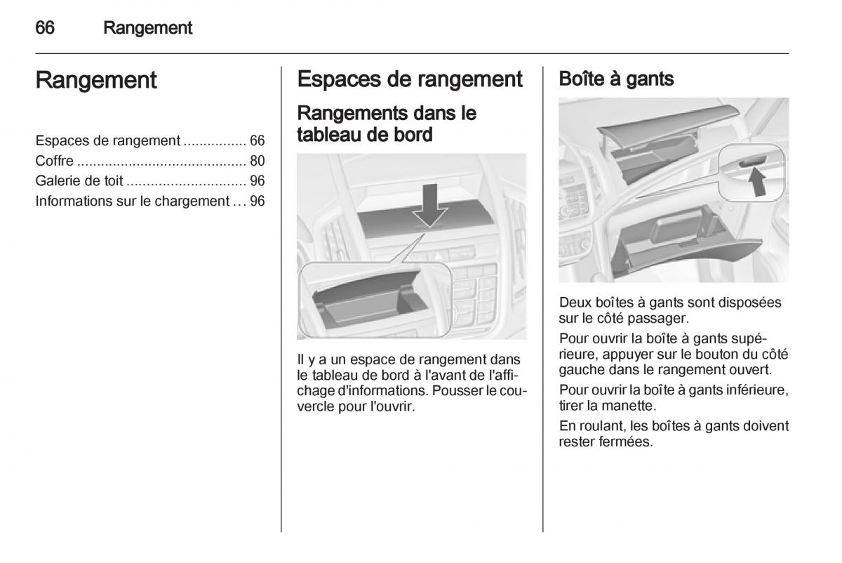 Opel Zafira C manuel du proprietaire / page 68