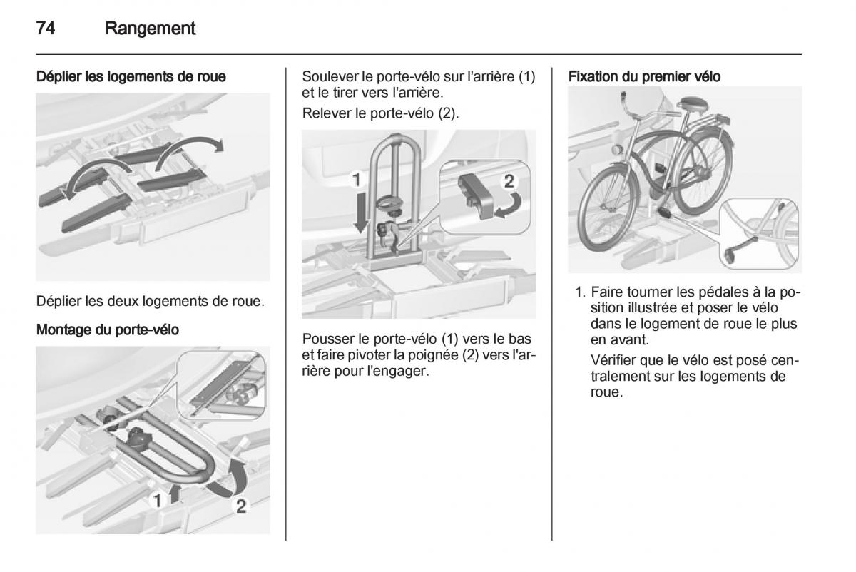 Opel Zafira C manuel du proprietaire / page 76