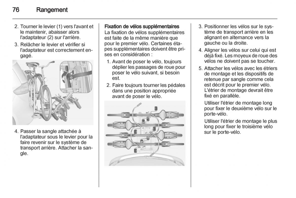 Opel Zafira C manuel du proprietaire / page 78