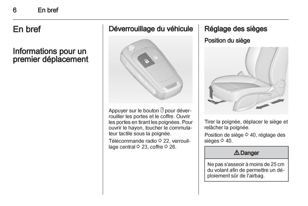 manuel du propriétaire Opel Zafira C manuel du proprietaire / page 8