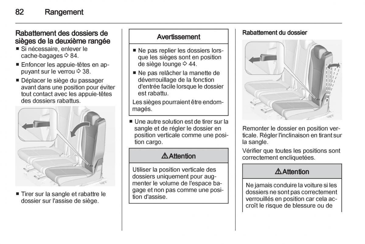 Opel Zafira C manuel du proprietaire / page 84