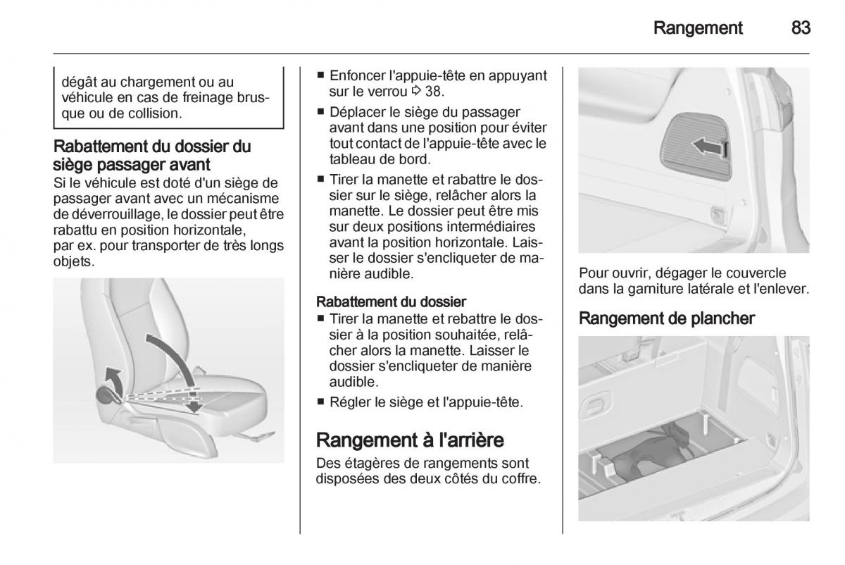 Opel Zafira C manuel du proprietaire / page 85