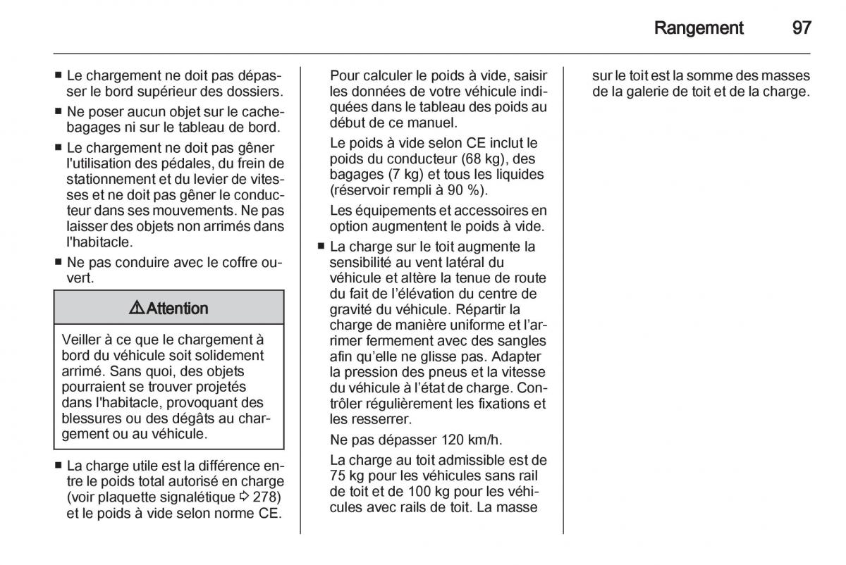 Opel Zafira C manuel du proprietaire / page 99