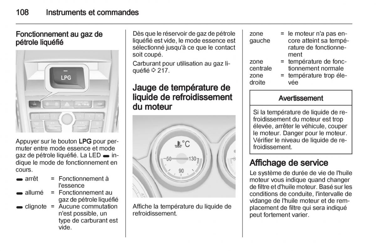 Opel Zafira C manuel du proprietaire / page 110