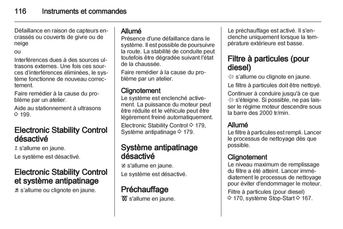 Opel Zafira C manuel du proprietaire / page 118