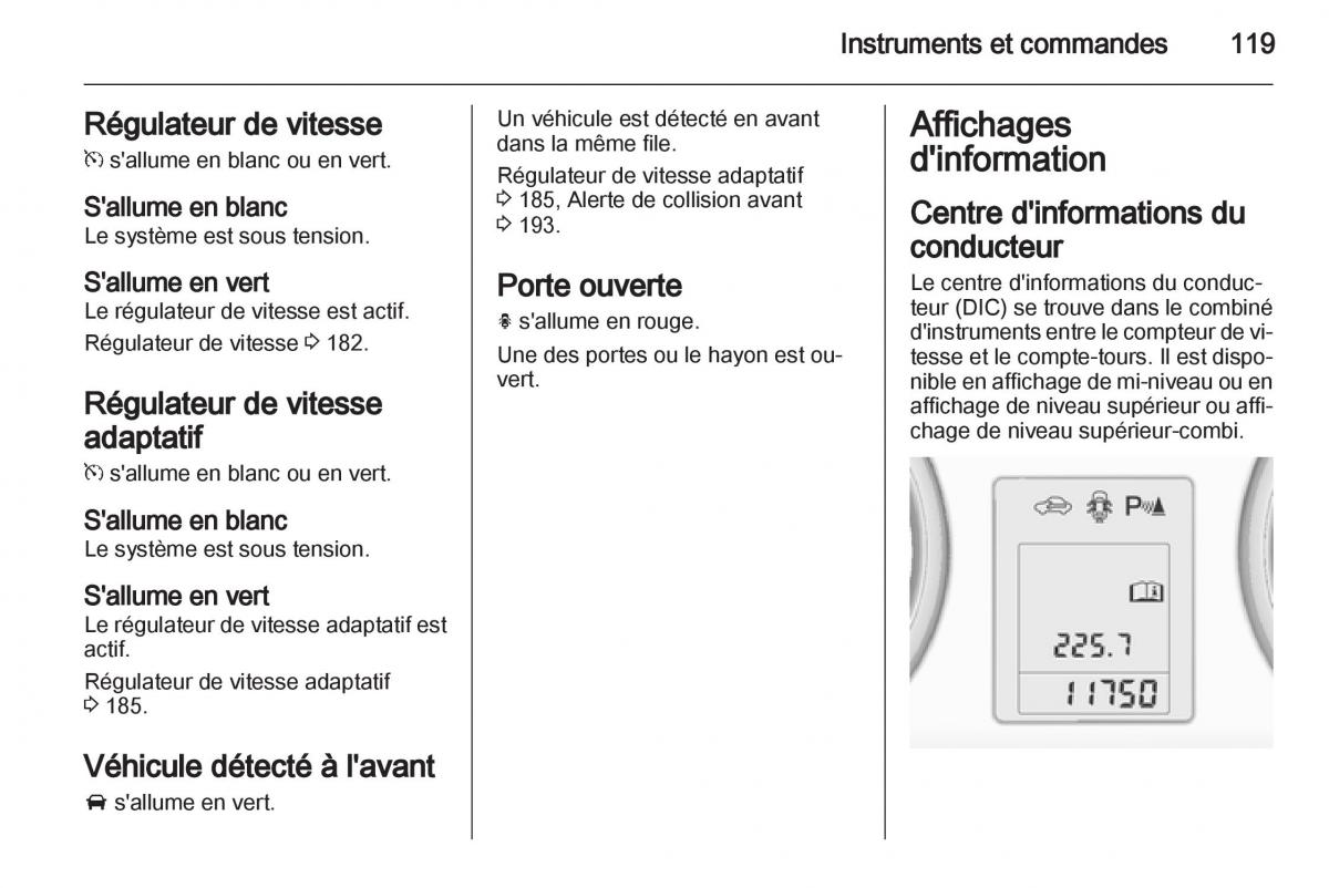 Opel Zafira C manuel du proprietaire / page 121