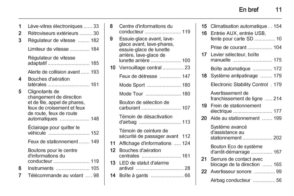 manuel du propriétaire Opel Zafira C manuel du proprietaire / page 13