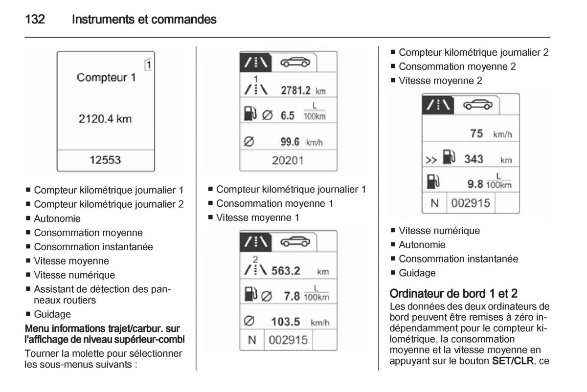 Opel Zafira C manuel du proprietaire / page 134