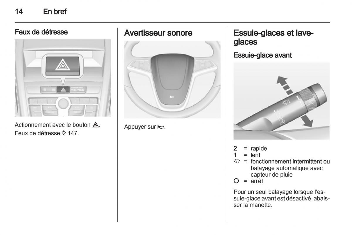 manual Opel Zafira C manuel du proprietaire / page 16