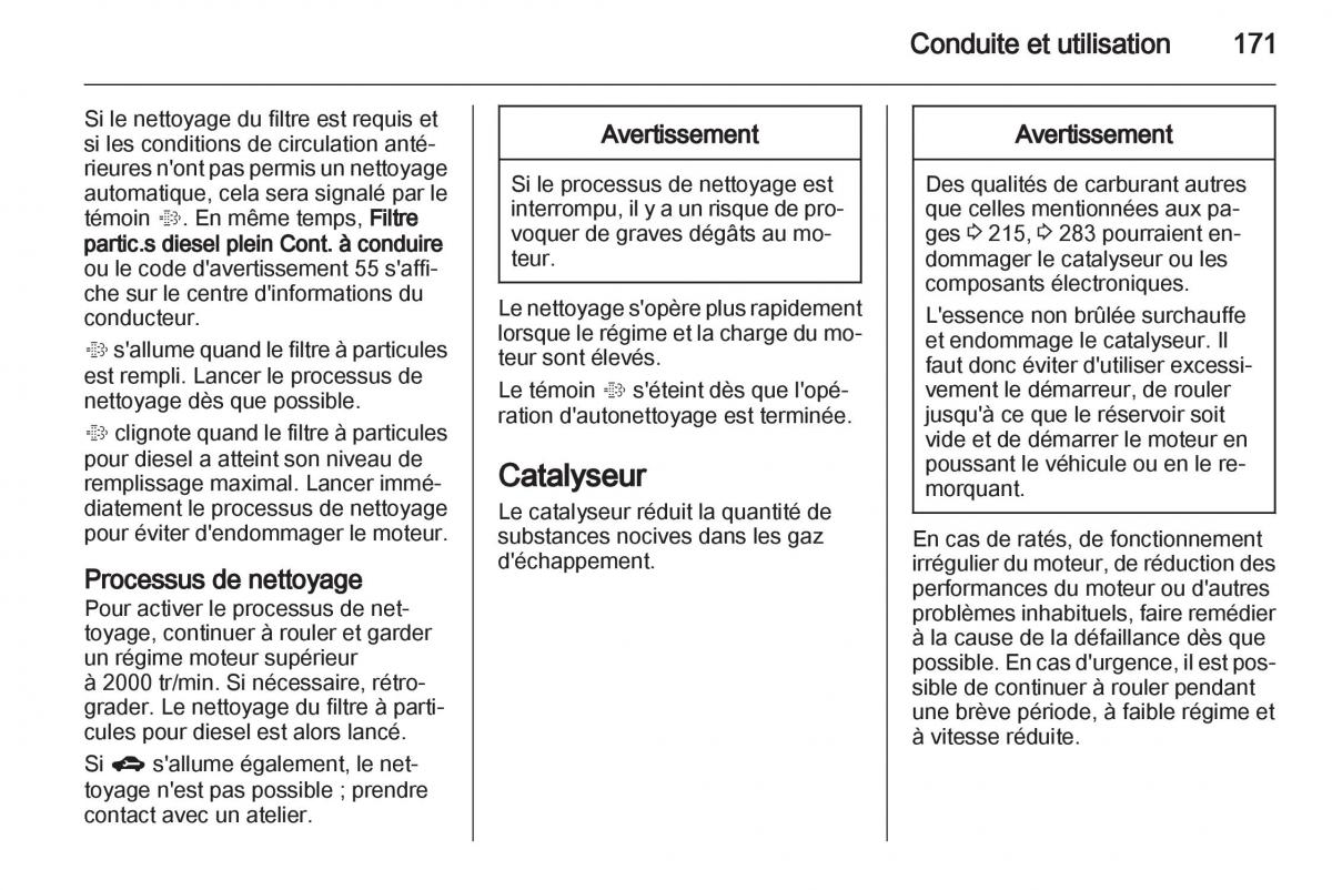 Opel Zafira C manuel du proprietaire / page 173